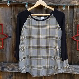 Cute black and plaid blouse